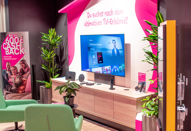 Shop Innenansicht MagentaTV. Welkona - Ihr Telekom Partner in Köthen.